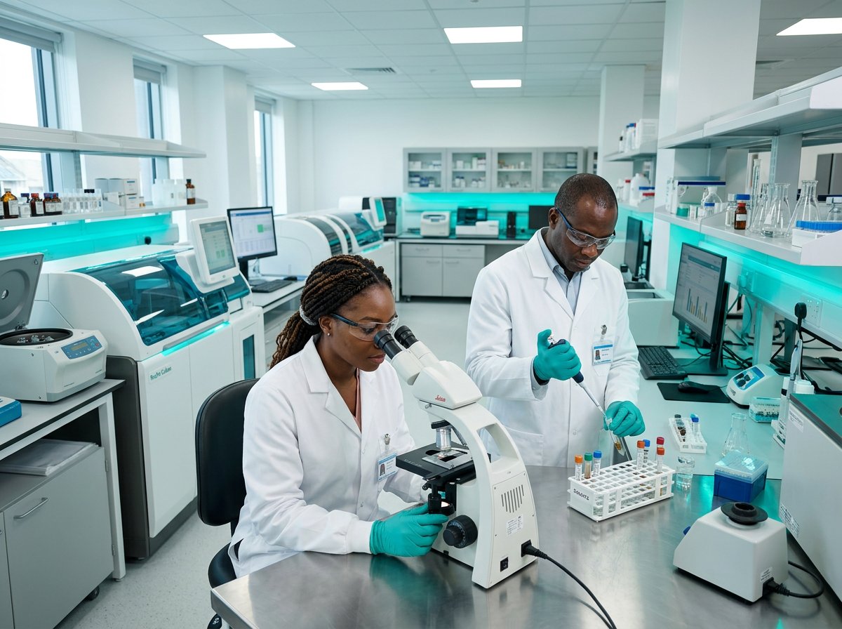 Scientists at Samfoma Medical Laboratories